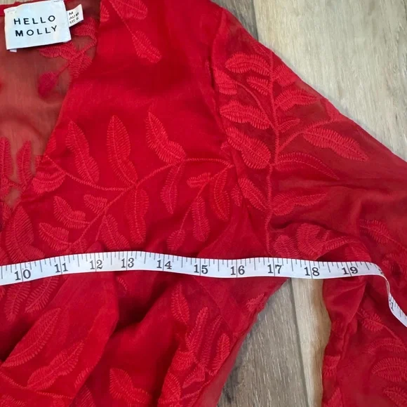 Hello Molly Vibrant Red Long Sleeve Dress - Picture 9 of 9